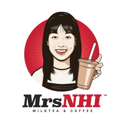 logo for milk tea and coffee place