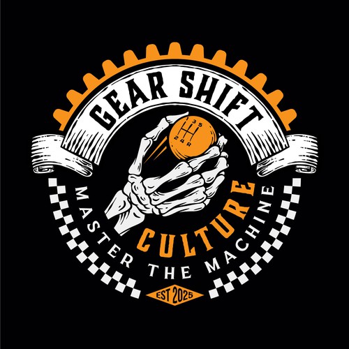 Logo for a vintage car racing clothing brand