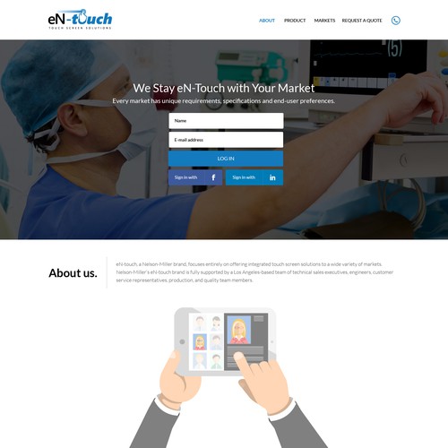 (PLEASE READ NOTES) Design a modern page targeting medical devicemanufacturers