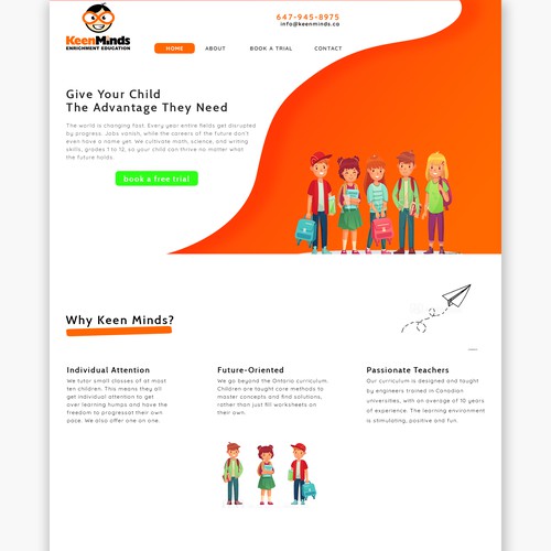 Education Landing Page Design