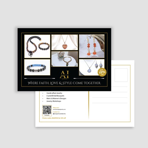 Postcard for handcrafted jewelry business