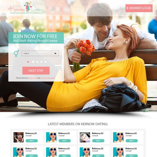 Lead generating landing page for dating website