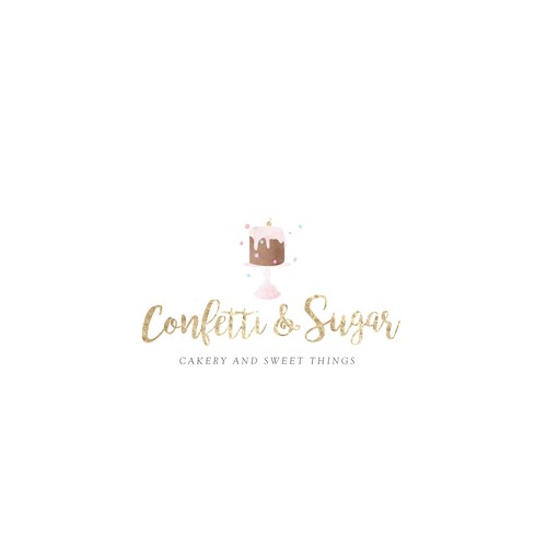 Glittery gold logo for bakery.