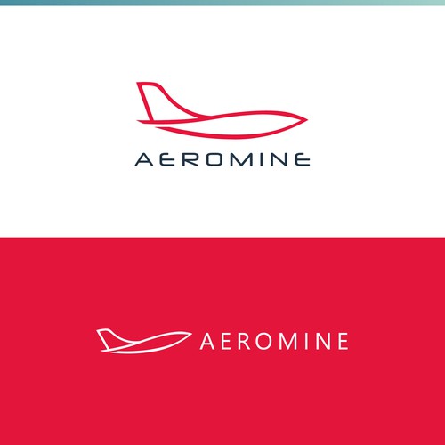 AEROMINE logo design for jet