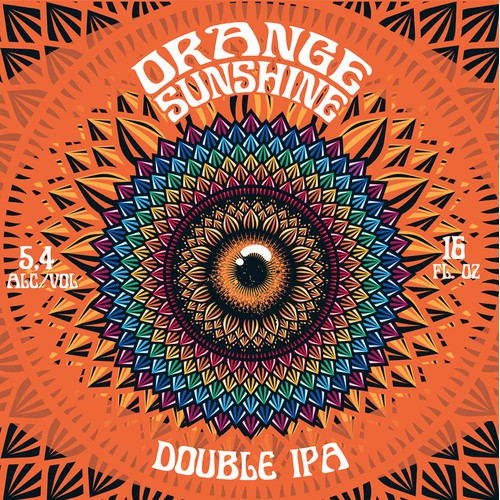 Bold Psychedelic Beer Label