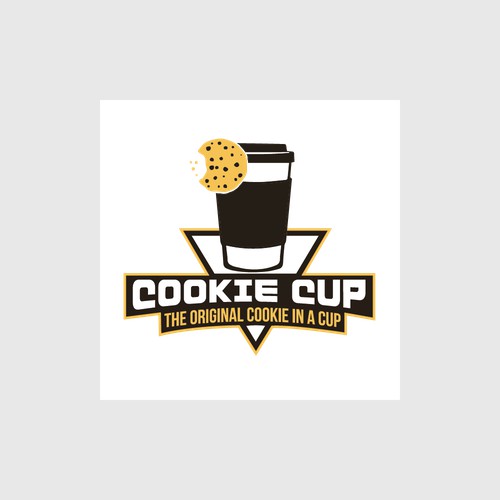 coffee cup with cookie logo design