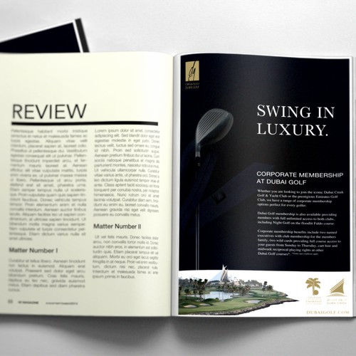 Magazine Advertisement for Luxury Golf Company