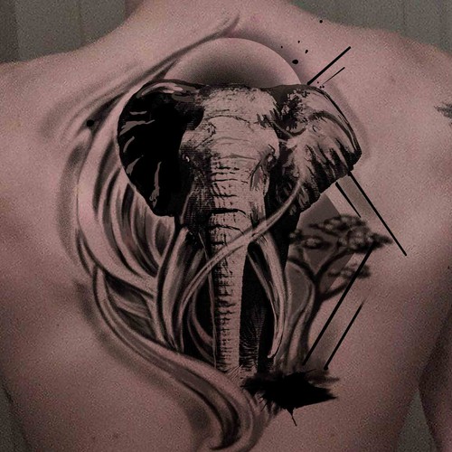 Elephant tattoo design