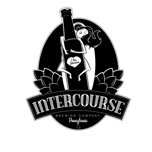 Sexually risky pin up logo