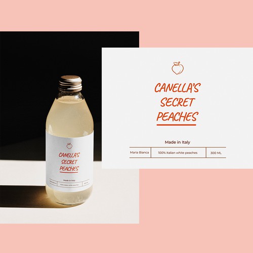 Label concept for peach juice