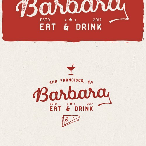 Logo for a cocktail bar and pizzeria