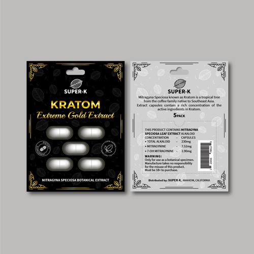 Package for Kratom extreme gold extract