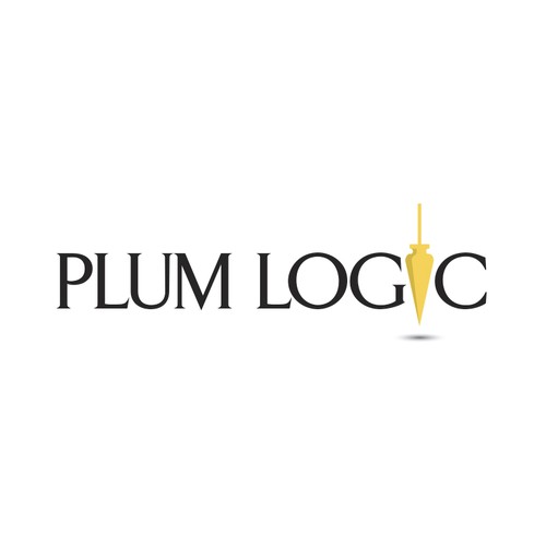 Create a simple and elegant logo for Plum Logic (possibly involving a plum and construction themes)