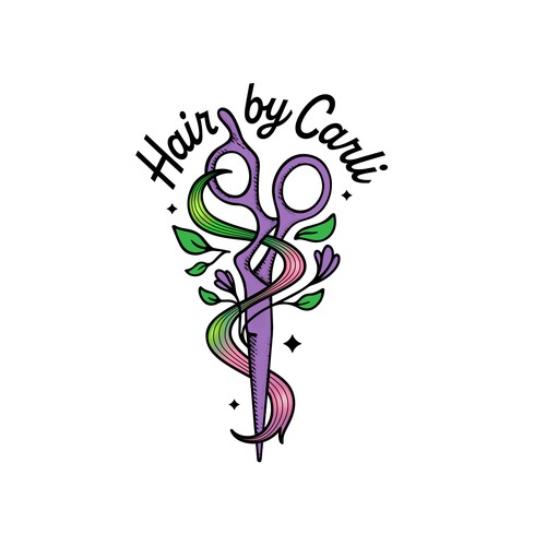  Edgy logo design for funky hairstylist appealing to fun women