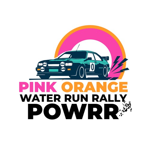Pink Orange Water Run Rally Logo