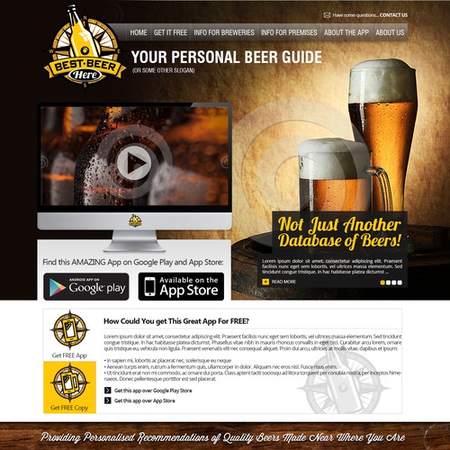 *Guaranteed* Best Beer Here landing page (stationery work to follow)