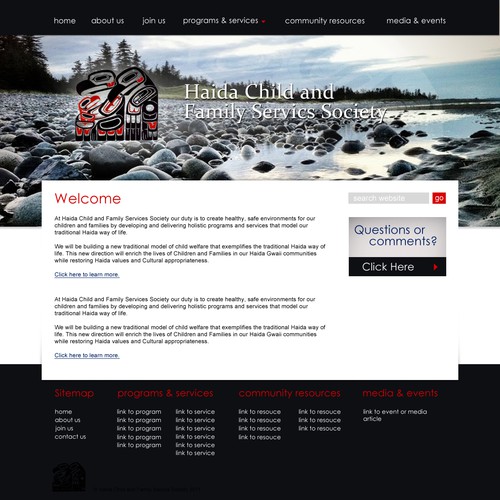 Haida Child and Family Servics Society website design