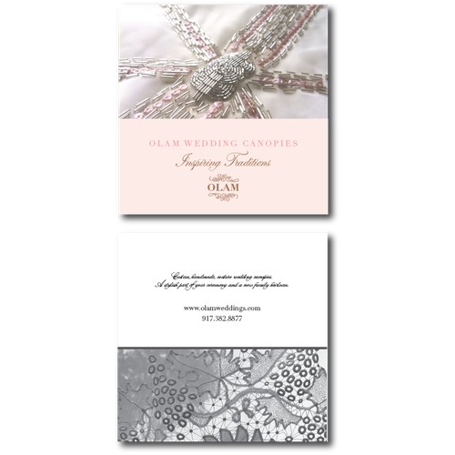 Elegant marketing card for wedding canopies