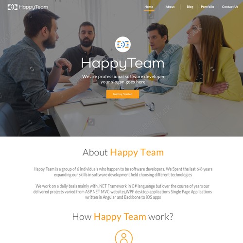 Website Concept for Happy Team