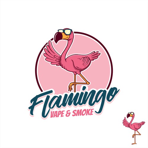 Flamingo logo for vape and smoke