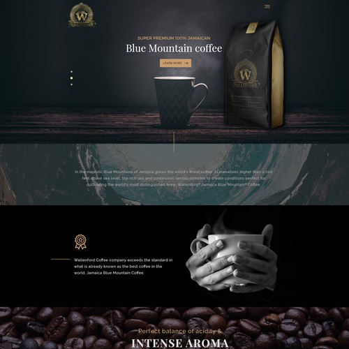 Luxury coffee website design