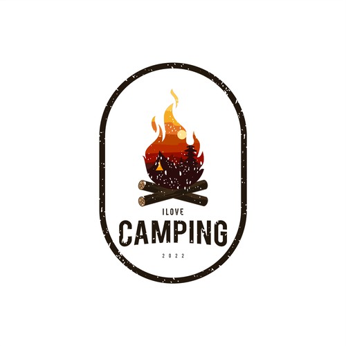 Sticker for I Love Camping