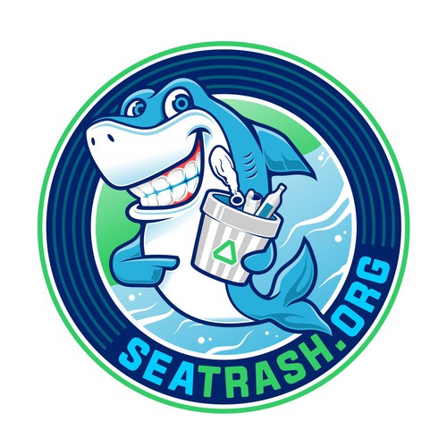 SEA TRASH With Shark Logo Design