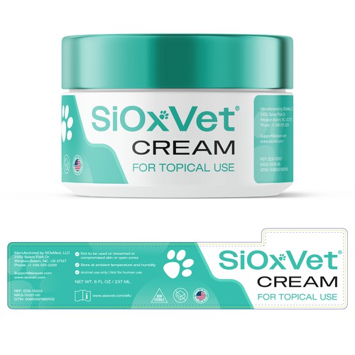 SiOxVet Cream Label Design