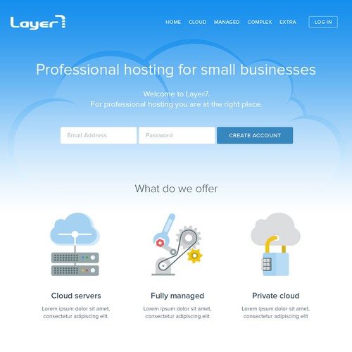 Website redesign for hosting company