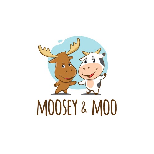 Moosey & Moo mascot concept for baby hampers logo