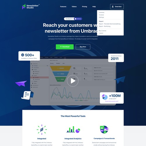 Landing page newsletter 