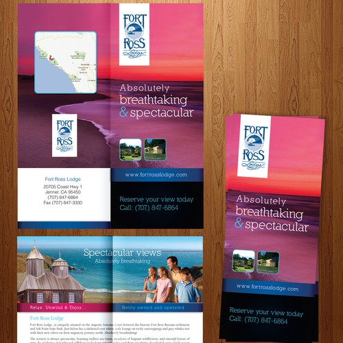 2 Fold brochure design for Fort Ross Lodge