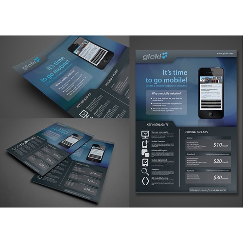 Gicki needs a new flyer advertising their mobile website builder