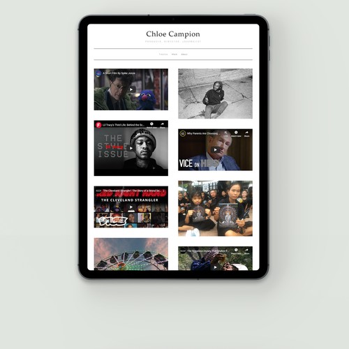 A portfolio for a documentary director & producer. New York