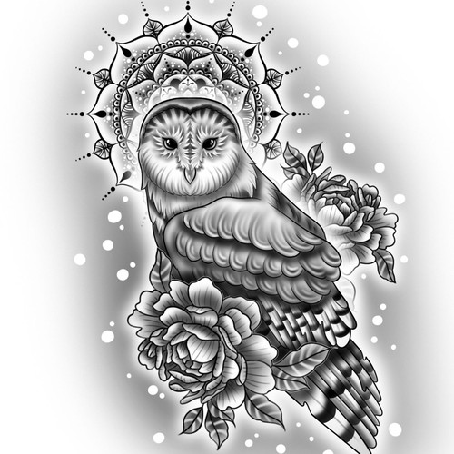 Owl tattoo design