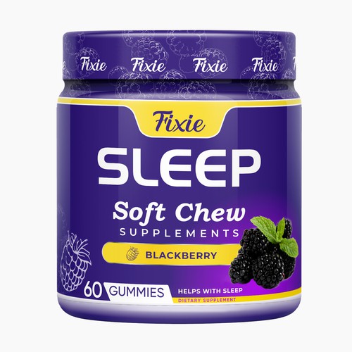 Fixie Soft Chews Supplements Label Shrink sleeve Design on a Jar 