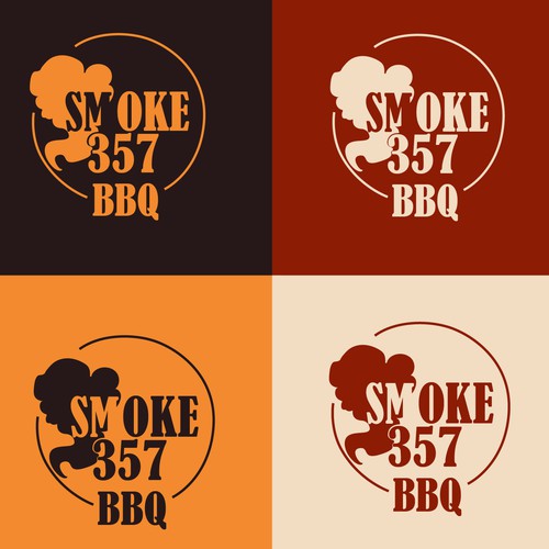 Masculine logo for BBQ restaurant