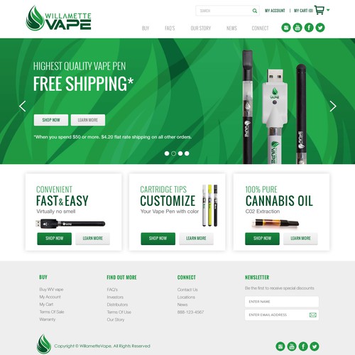 Create a killer site design for a vape company