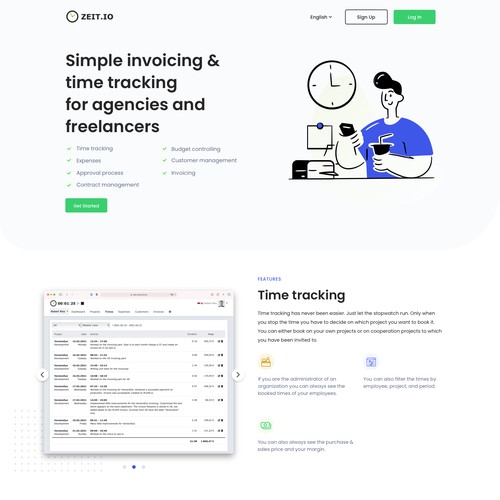 Time tracking website