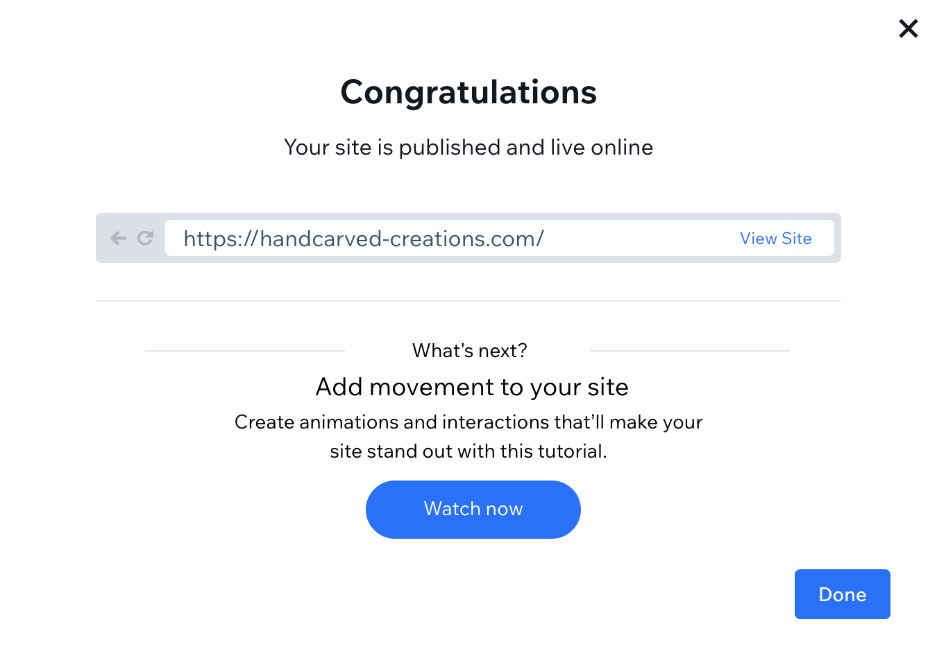 Wix website implementation