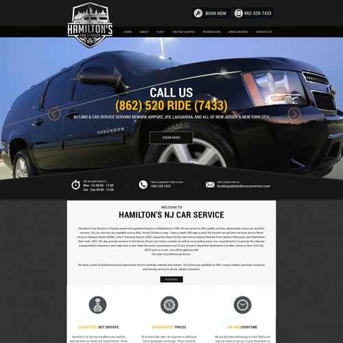 wordpress design for Hamiltons Car Service