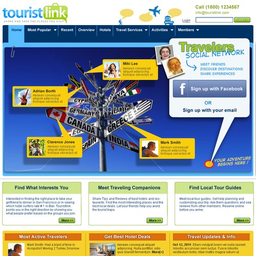 website design for TouristLink