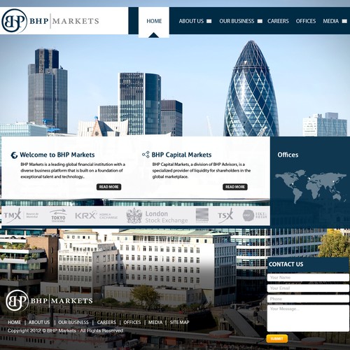 BHP Markets needs a new website design