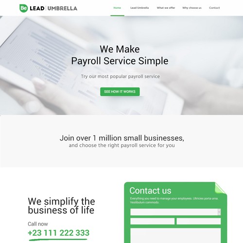 Website template design for Payroll service company