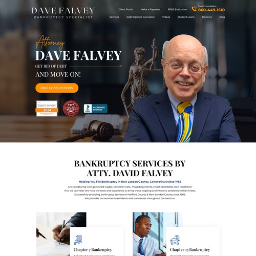 We need a clean, modern design for our bankruptcy law firm website