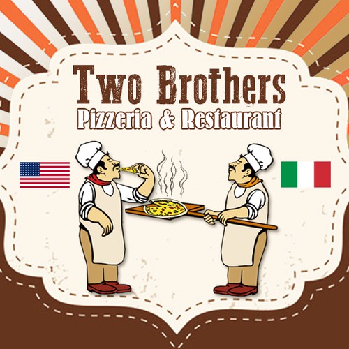 Create a trendy logo for a neighborhood pizza place