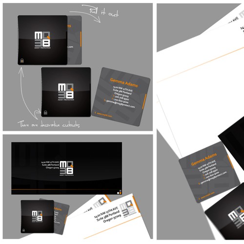 MQ38 Square Business Card & Letterhead for Financial Firm 