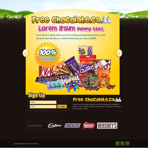 website design for Free Chocolates