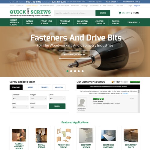 Ecommerce Store Screws & Bolt Website