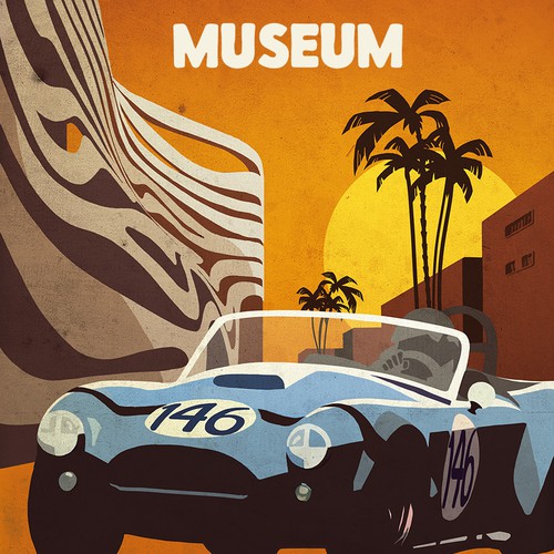 Vintage LA race car poster